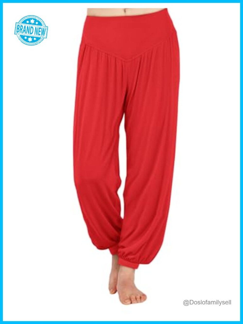 Women's Rayon Harem Yoga Pants Loose Fit Joggers with Elastic Waistband and